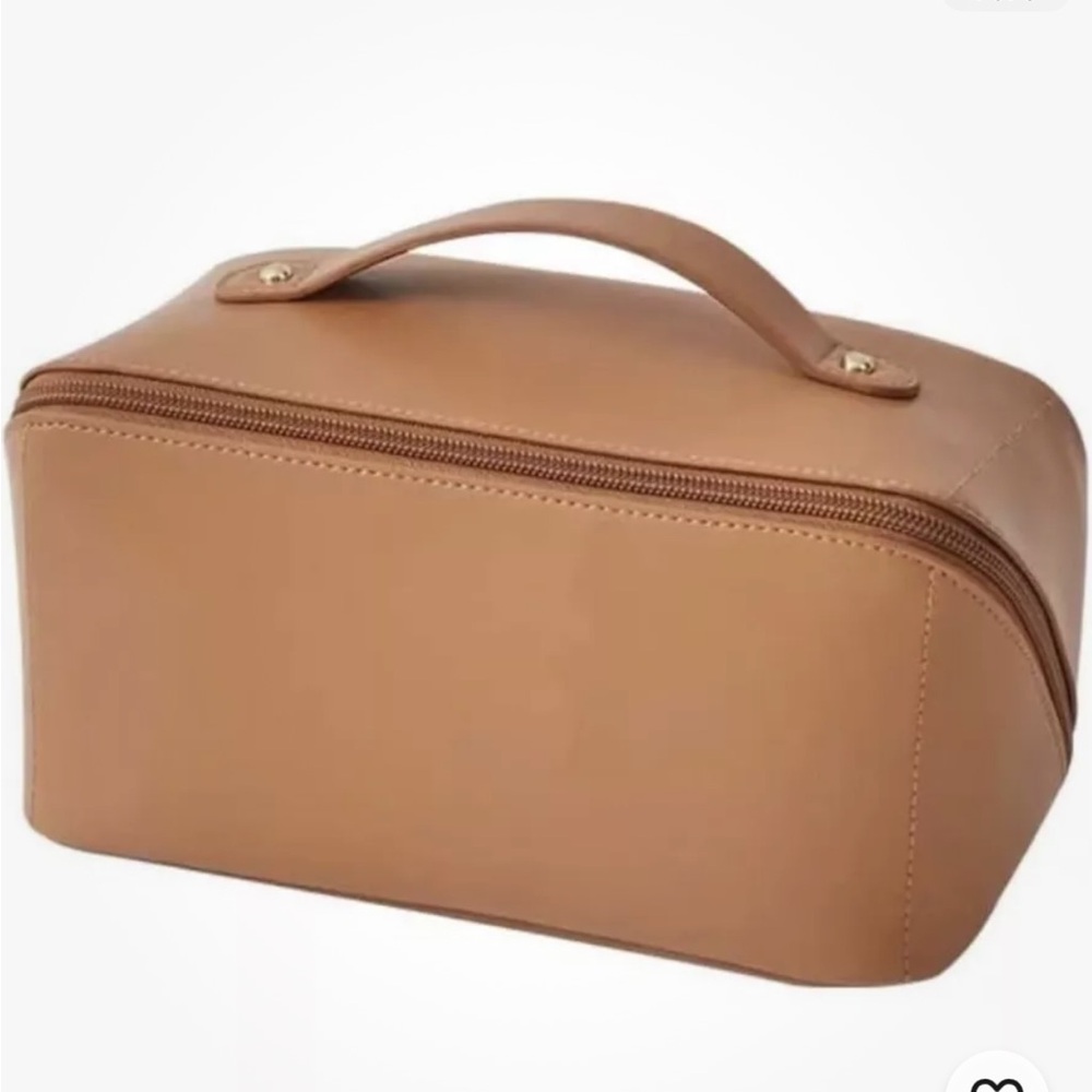 Makeup Bag Large Capacity Travel Cosmetic Bag Portable PU Leather